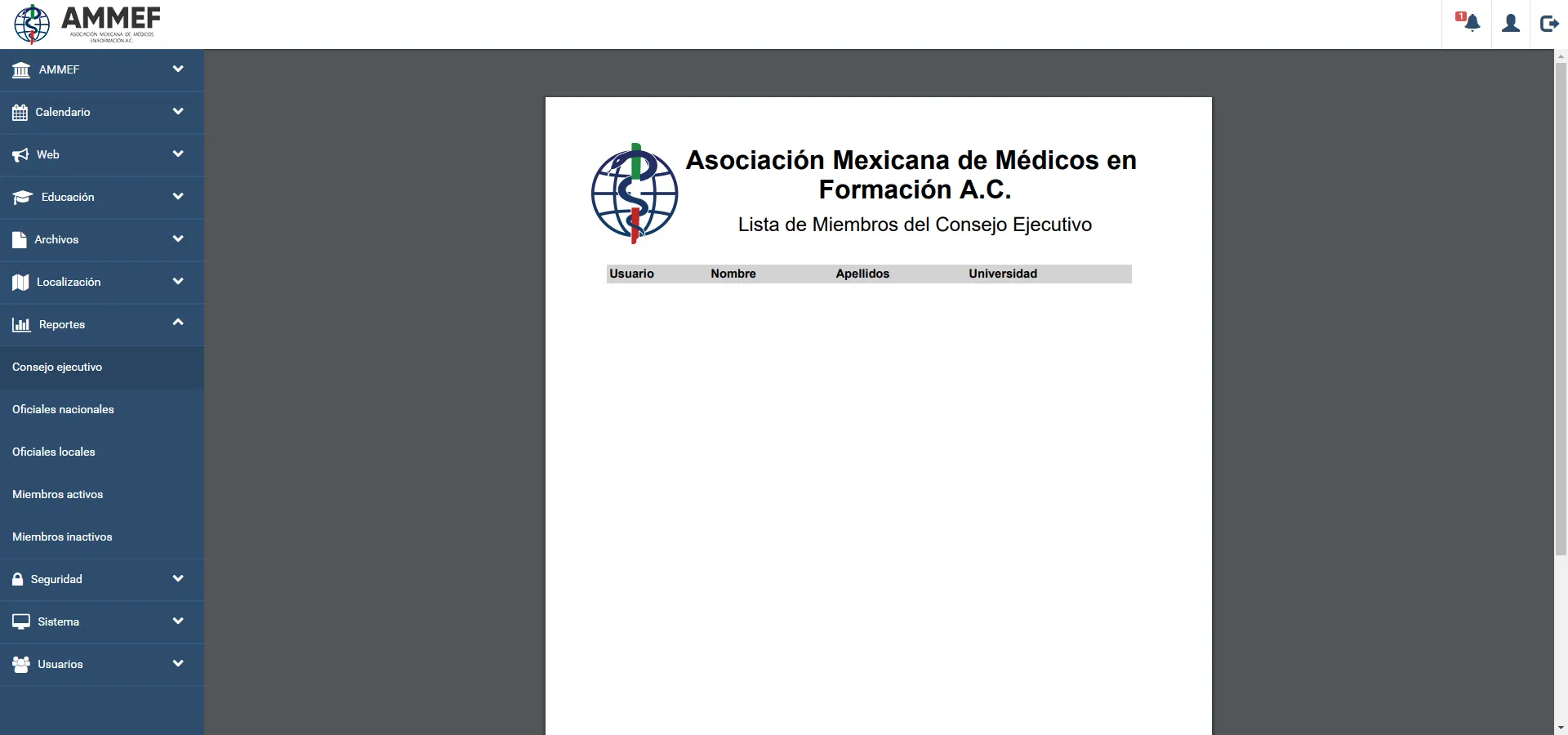 Plataforma de Gestión de Miembros en AMMEF — imagen 4 de 5