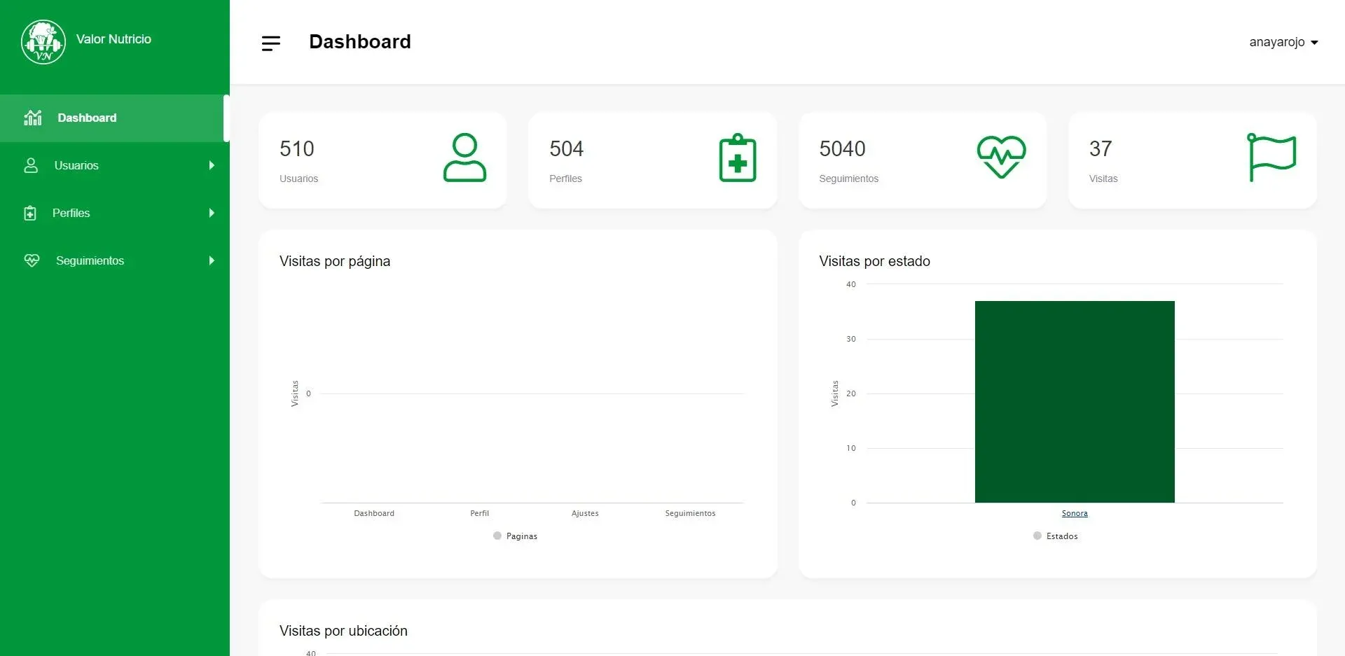 Valor Nutricio Web App — imagen 3 de 4